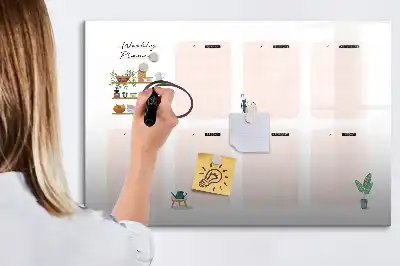 Wochenplaner als magnetische Schreibtafel