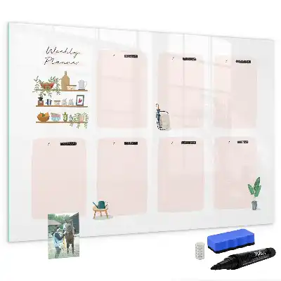 Wochenplaner als magnetische Schreibtafel