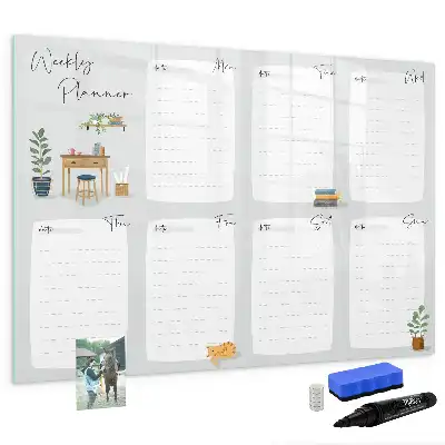 Beschreibbare Magnettafel gemütlicher Wochenplaner