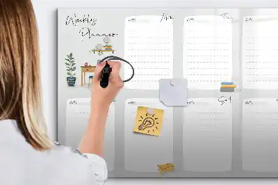 Beschreibbare Magnettafel gemütlicher Wochenplaner
