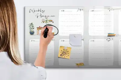 Beschreibbare Magnettafel gemütlicher Wochenplaner