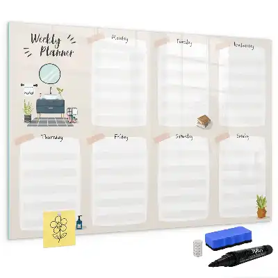Wochenplaner als magnetische Schreibtafel