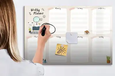 Wochenplaner als magnetische Schreibtafel