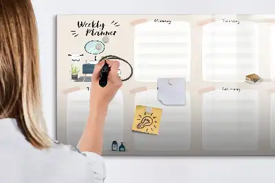 Wochenplaner als magnetische Schreibtafel