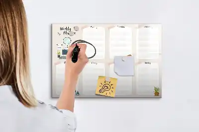 Wochenplaner als magnetische Schreibtafel