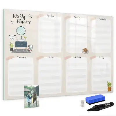 Wochenplaner als magnetische Schreibtafel