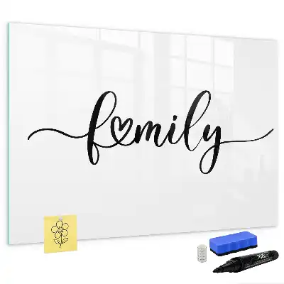Beschreibbare Magnettafel Design Familie