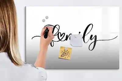 Beschreibbare Magnettafel Design Familie