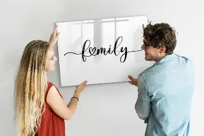 Beschreibbare Magnettafel Design Familie