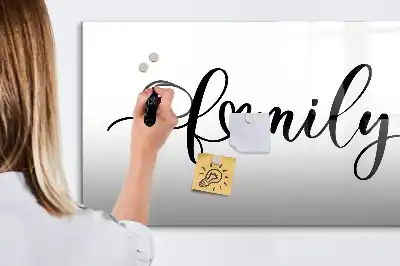 Beschreibbare Magnettafel Design Familie