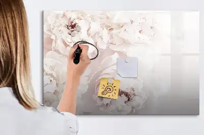Beschreibbare Magnettafel mit Pfingstrosen-Motiv