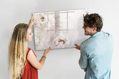 Beschreibbare Magnettafel mit Pfingstrosen-Motiv