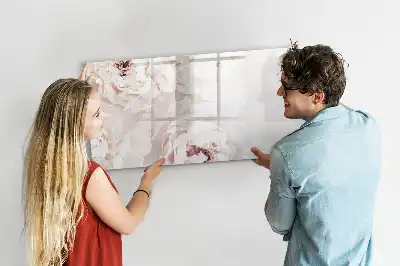 Beschreibbare Magnettafel mit Pfingstrosen-Motiv