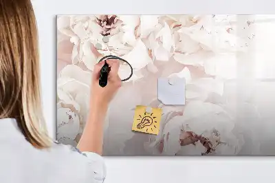 Beschreibbare Magnettafel mit Pfingstrosen-Motiv