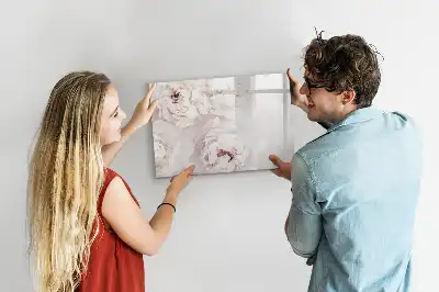 Beschreibbare Magnettafel mit Pfingstrosen-Motiv