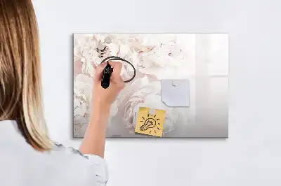 Beschreibbare Magnettafel mit Pfingstrosen-Motiv
