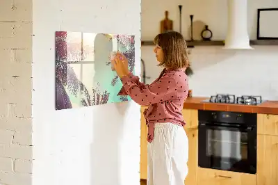 Schreib-Magnettafel mit Motiv tropische Palmen