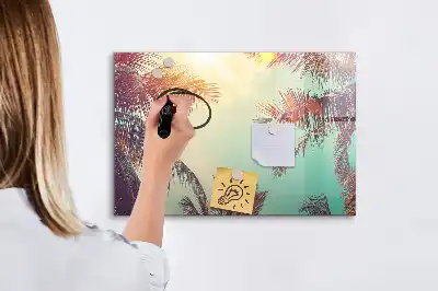 Schreib-Magnettafel mit Motiv tropische Palmen