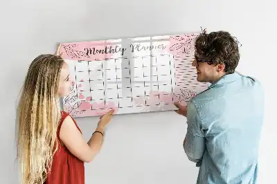 Schreib-Magnettafel in Rosafarben als Monatsplaner