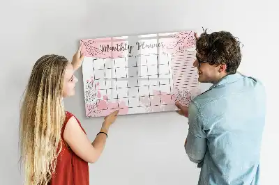 Schreib-Magnettafel in Rosafarben als Monatsplaner