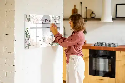 Beschreibbare Magnettafel mit Rosen-Motiv