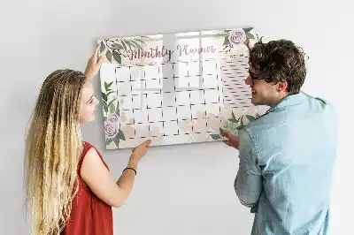Beschreibbare Magnettafel mit Rosen-Motiv