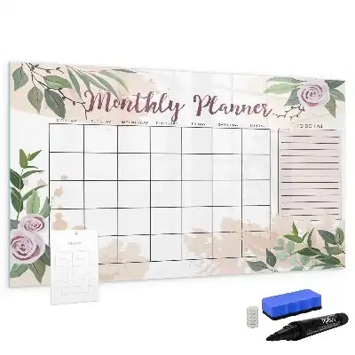 Beschreibbare Magnettafel mit Rosen-Motiv