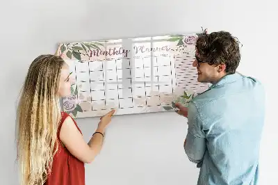 Beschreibbare Magnettafel mit Rosen-Motiv