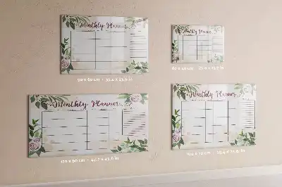 Beschreibbare Magnettafel mit Rosen-Motiv