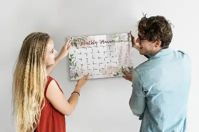 Beschreibbare Magnettafel mit Rosen-Motiv