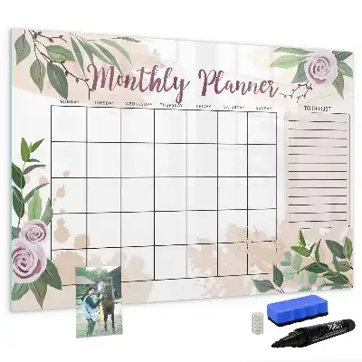 Beschreibbare Magnettafel mit Rosen-Motiv