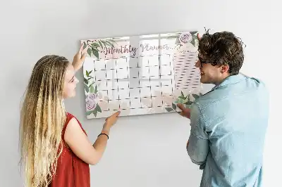 Beschreibbare Magnettafel mit Rosen-Motiv