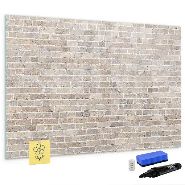 Schreib-Magnettafel mit Ziegelwand-Motiv