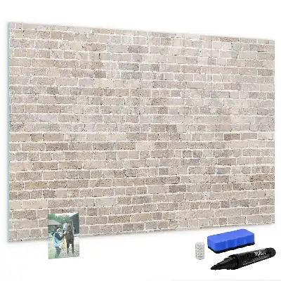 Schreib-Magnettafel mit Ziegelwand-Motiv