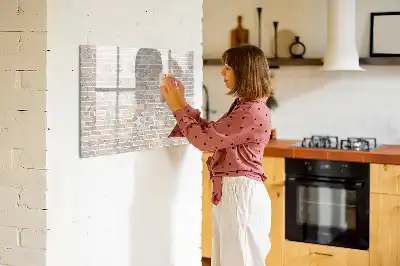Schreib-Magnettafel mit Ziegelwand-Motiv
