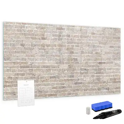 Schreib-Magnettafel mit Ziegelwand-Motiv