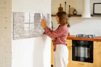 Schreib-Magnettafel mit Ziegelwand-Motiv