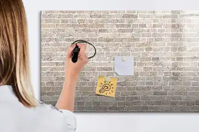 Schreib-Magnettafel mit Ziegelwand-Motiv