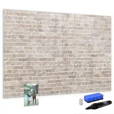 Schreib-Magnettafel mit Ziegelwand-Motiv