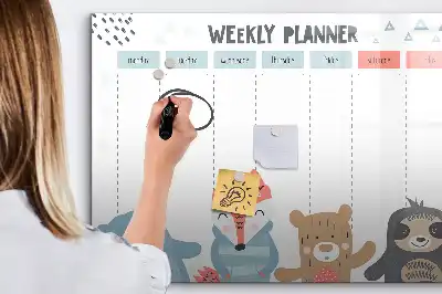 Schreib-Magnettafel mit Wochenstundenplan-Design