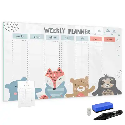 Schreib-Magnettafel mit Wochenstundenplan-Design