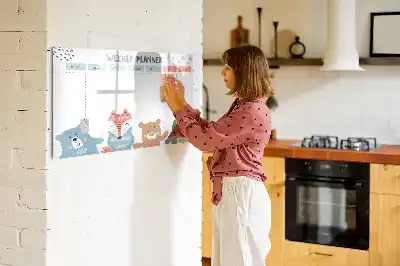 Schreib-Magnettafel mit Wochenstundenplan-Design