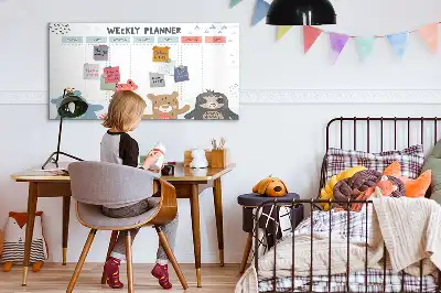 Schreib-Magnettafel mit Wochenstundenplan-Design