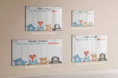 Schreib-Magnettafel mit Wochenstundenplan-Design