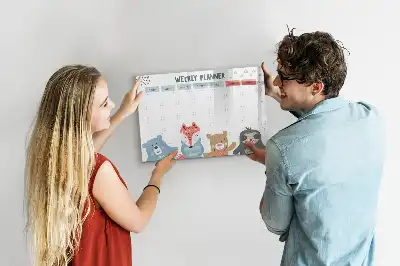 Schreib-Magnettafel mit Wochenstundenplan-Design