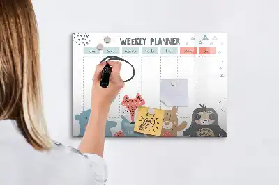 Schreib-Magnettafel mit Wochenstundenplan-Design