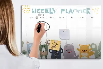 Wochenplaner für Kinder beschreibbare Magnettafel