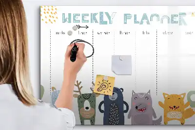 Wochenplaner für Kinder beschreibbare Magnettafel