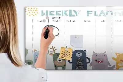 Wochenplaner für Kinder beschreibbare Magnettafel