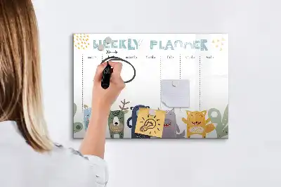 Wochenplaner für Kinder beschreibbare Magnettafel